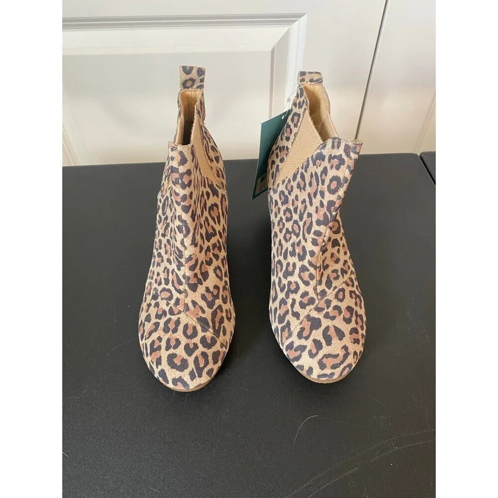 Toms Leopard Print Ankle Boots - Picture 5 of 10